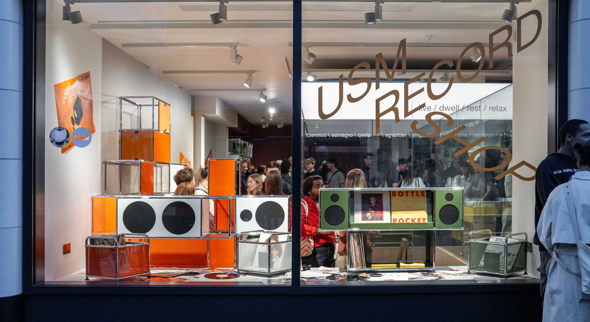 USM Marylebone store window for their event in London design festival 2026