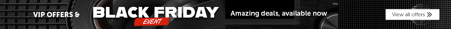 Black Friday promotional banner with text and design elements.
