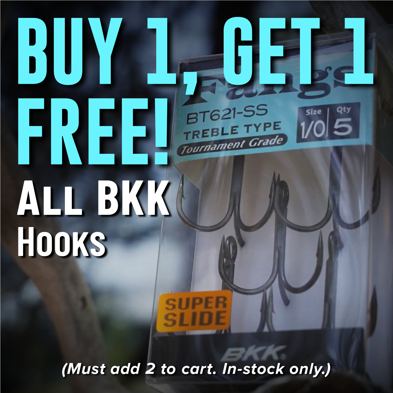 Buy 1, Get 1 Free! All BKK Hooks (Must add 2 to cart. In-stock only.)