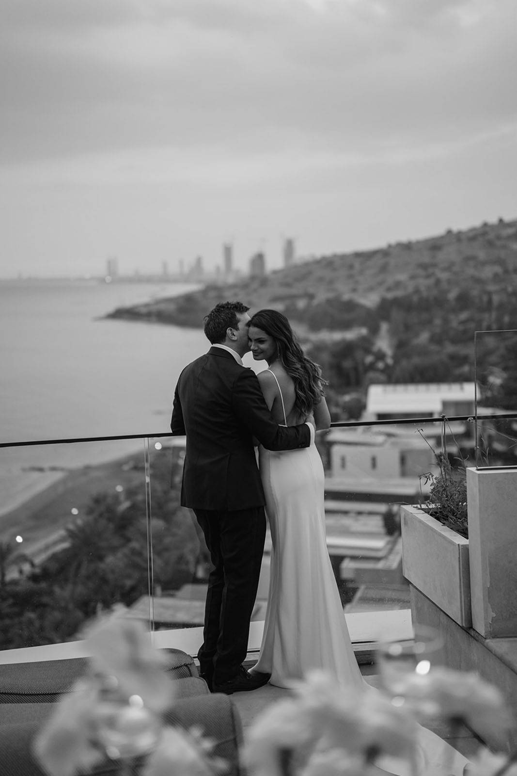 Bride and Groom with a view