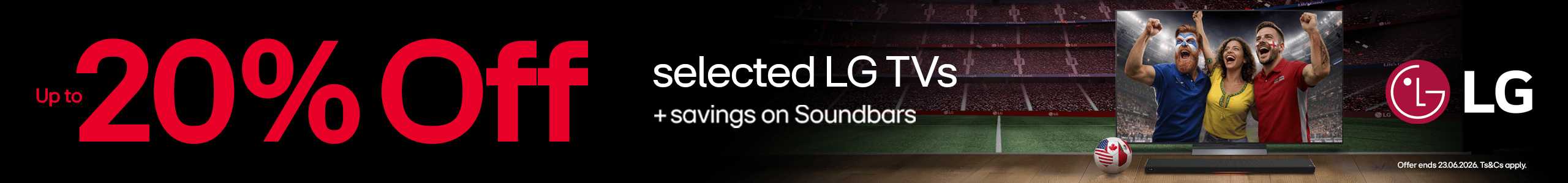 Up to 20% off selected LG TVs