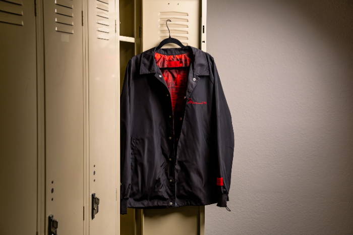 ali jacket hanging on locker