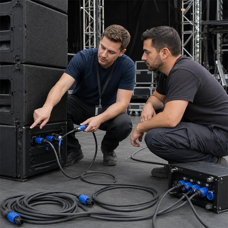 Nemal custom speakon assemblies for large venues