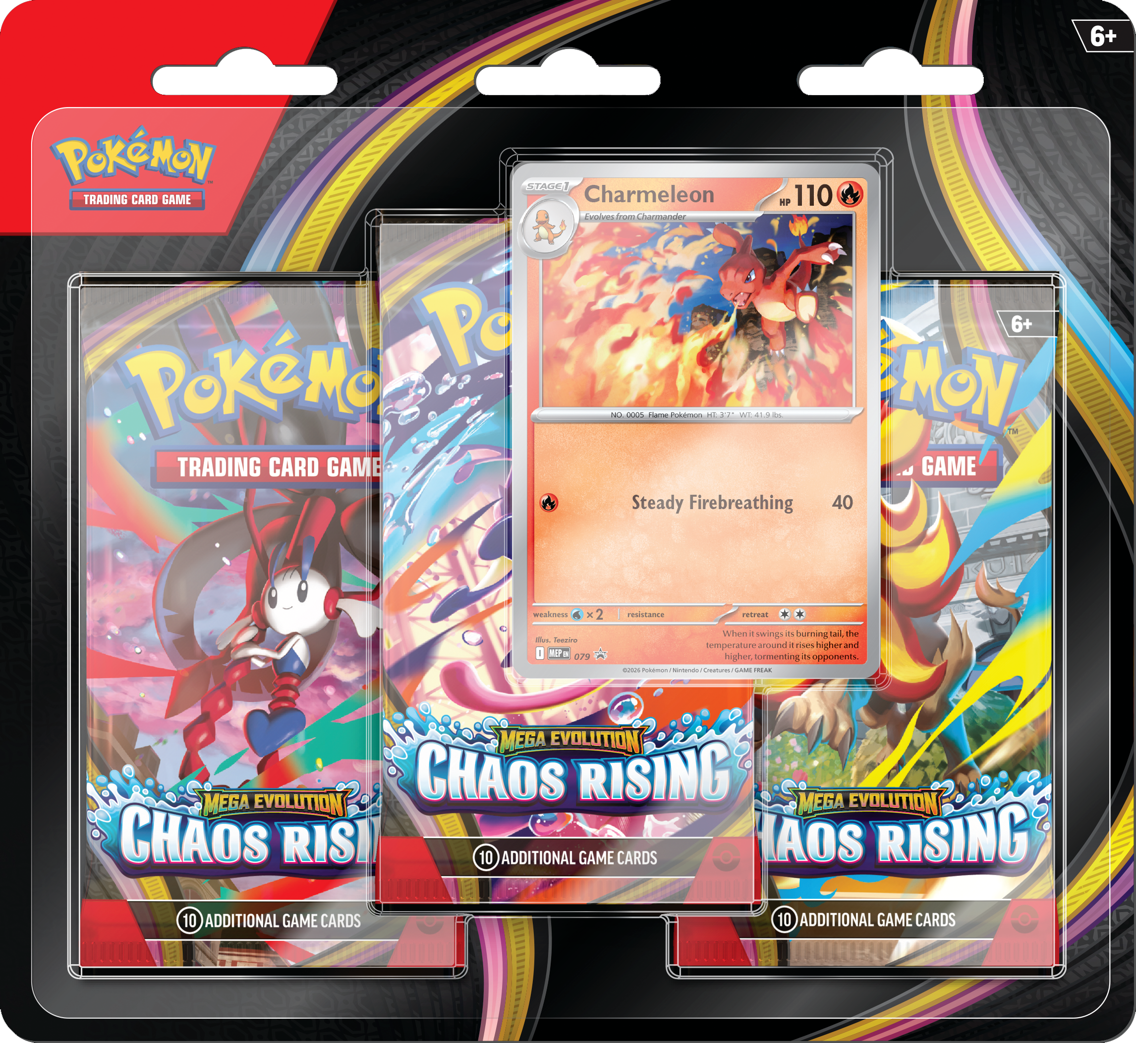 A Chameleon Blister Pack from the new Chaos Rising Pokémon TCG set.