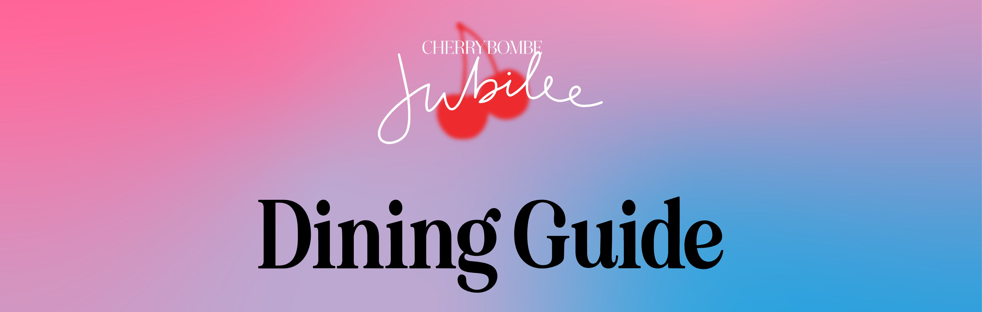 Dining Guide with a colorful background and decorative text.