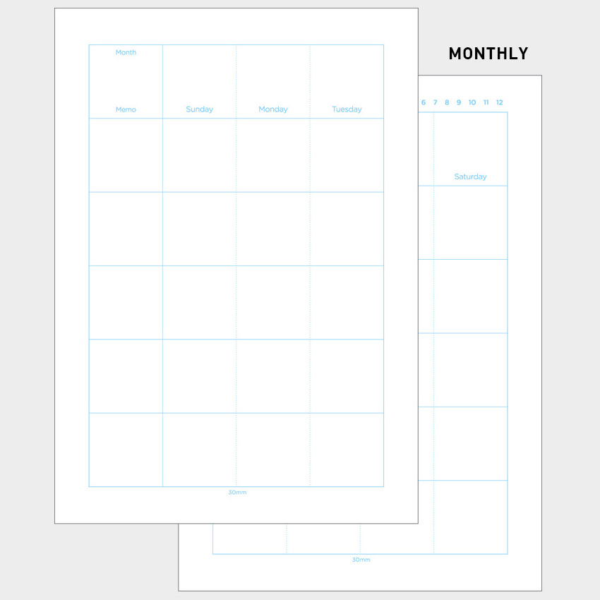 Monthly plan - 2NUL-Cherry-pick-6-ring-dateless-weekly-diary-planner-