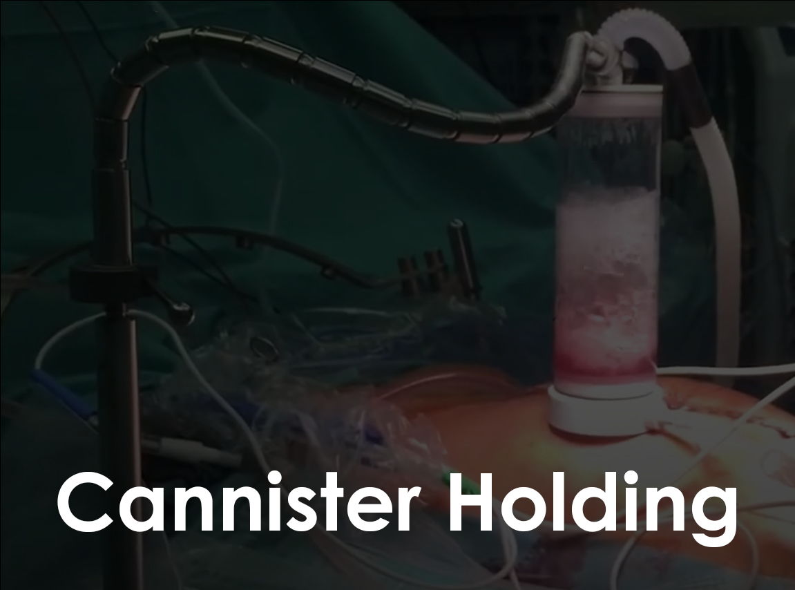 Photo of surgery being performed with Mediflex's Cannister Holding