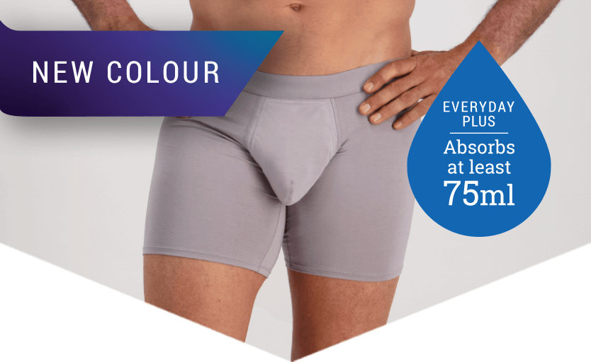 Confitex for Men absorbent underwear in navy blue with grey pinstripe