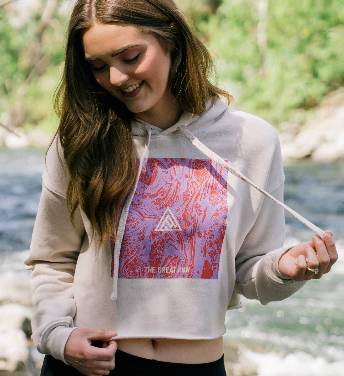 The Great PNW Marble Crop Hoodie