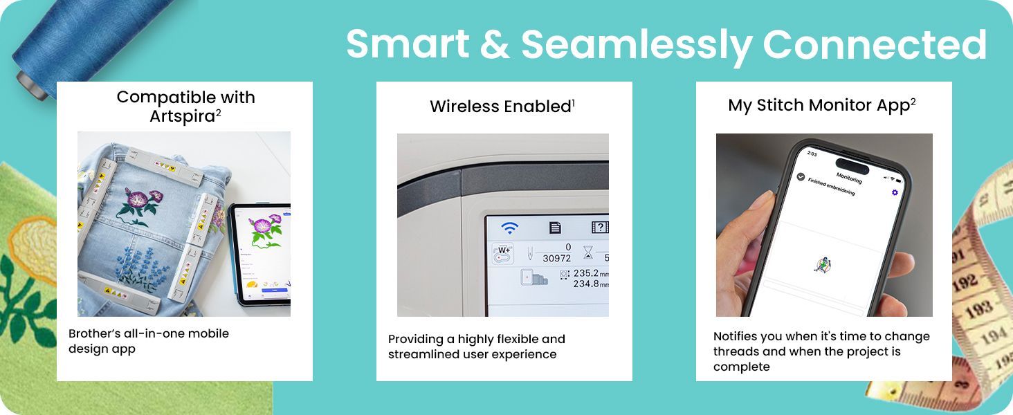 Brother Celeste CX1e Computerized Embroidery-Only Machine Wireless Capabilities
