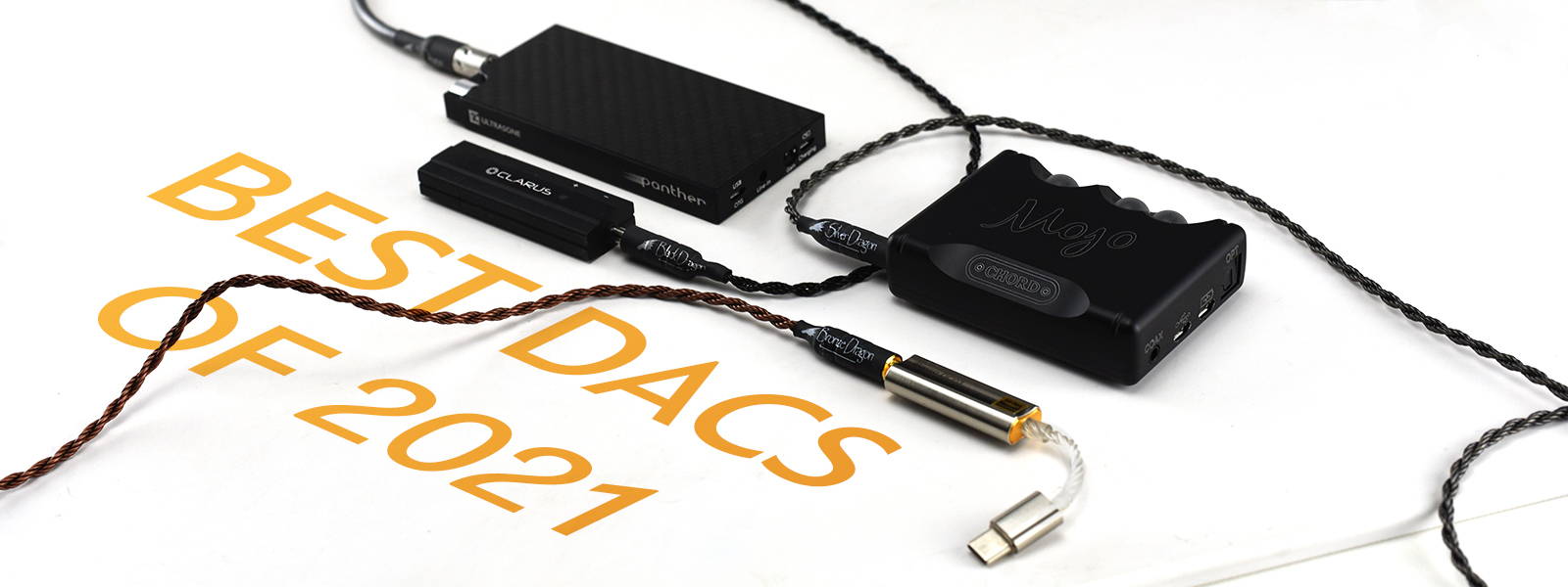DACs on a table with Dragon Cables 