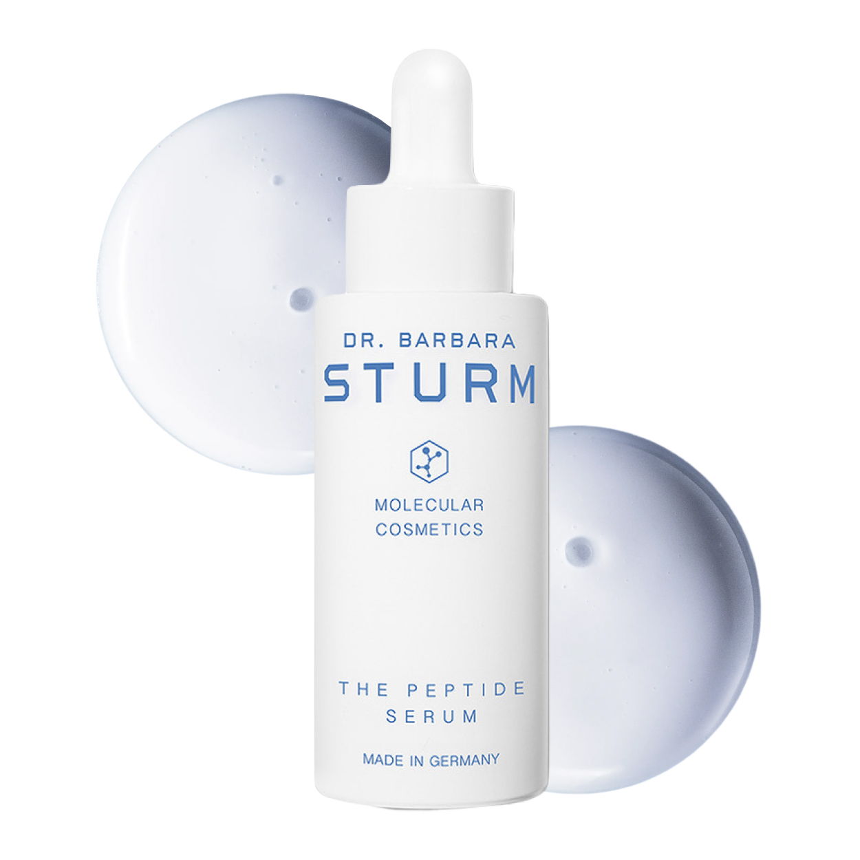 A dropper bottle of Dr. Barbara Sturm molecular cosmetics serum.