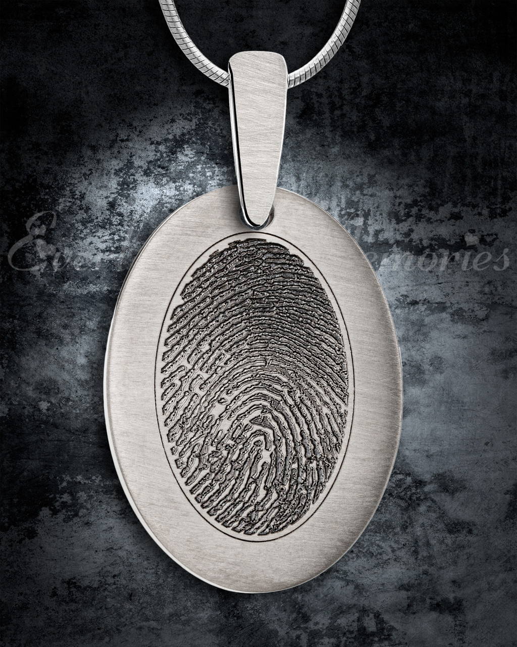 Stainless Steel Mirror Image Fingerprint Necklace