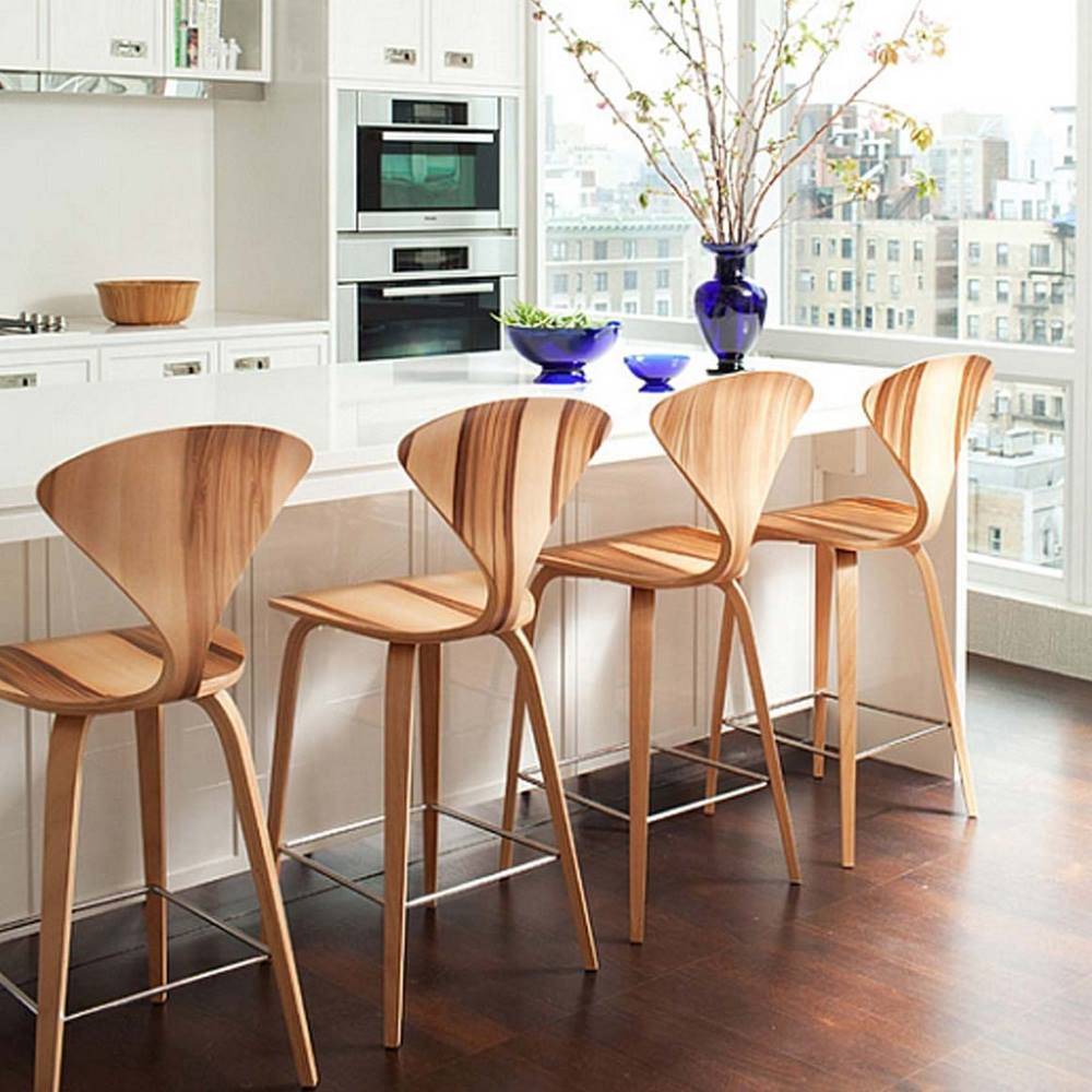 Cherner Stool With WOod Base