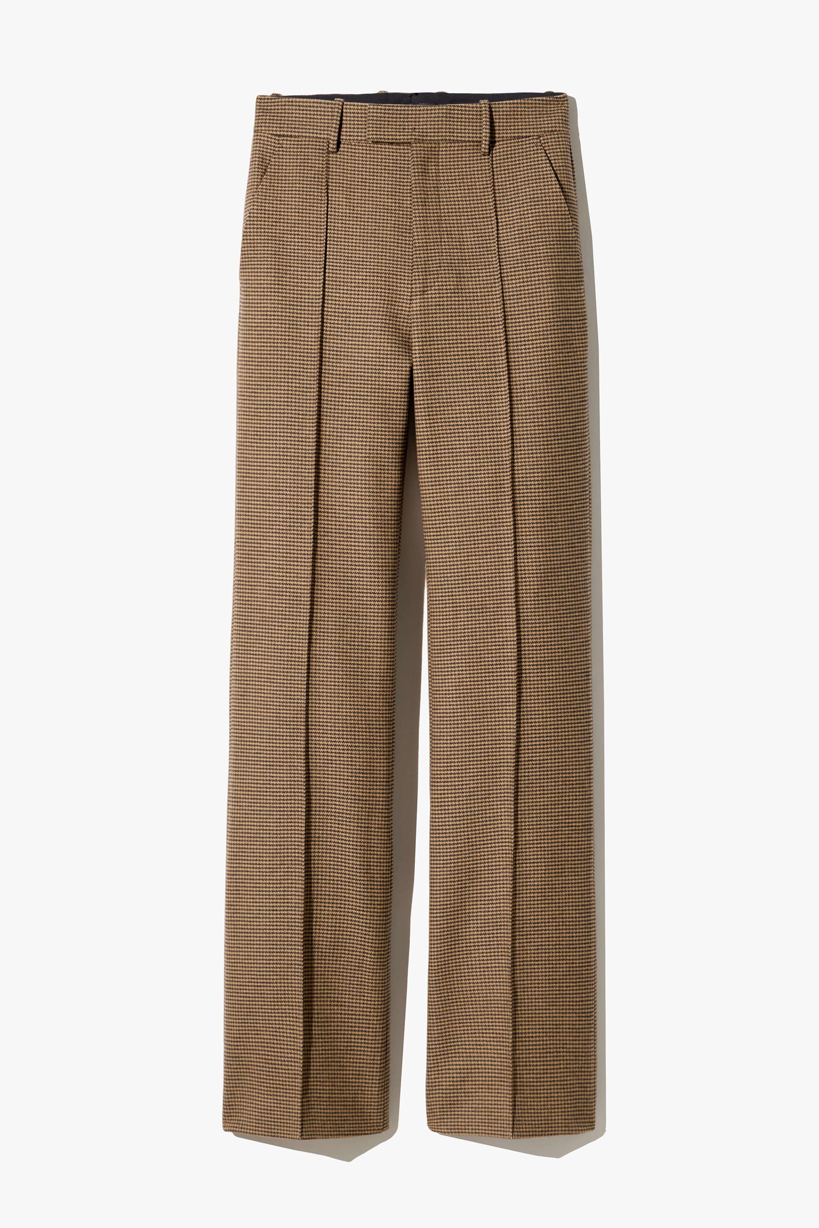 Brown wide-leg trousers displayed against a plain background.