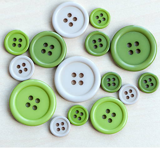 Flat four hole buttons