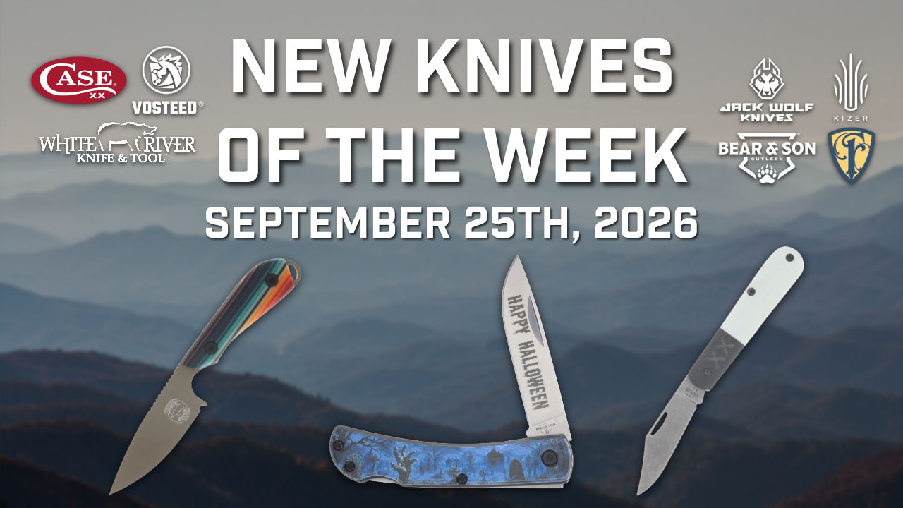 Promotional banner for new knives released on September 25th, 2026.