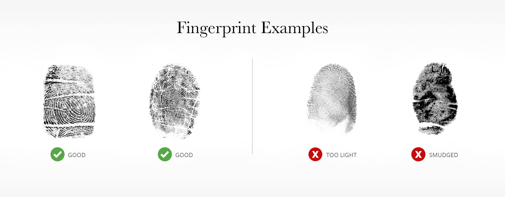 examples of different acceptable fingerprints