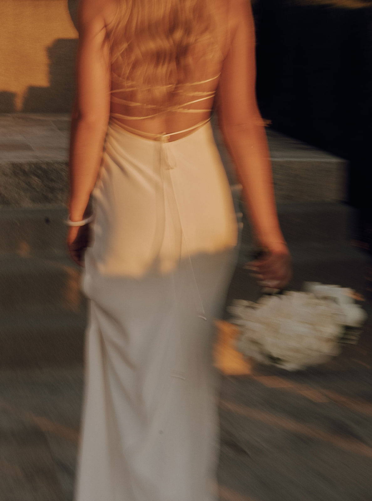 Blurry image of Honey Silk Gown
