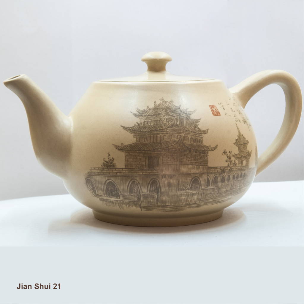 Jian Shui Teapot with inlaid clay design