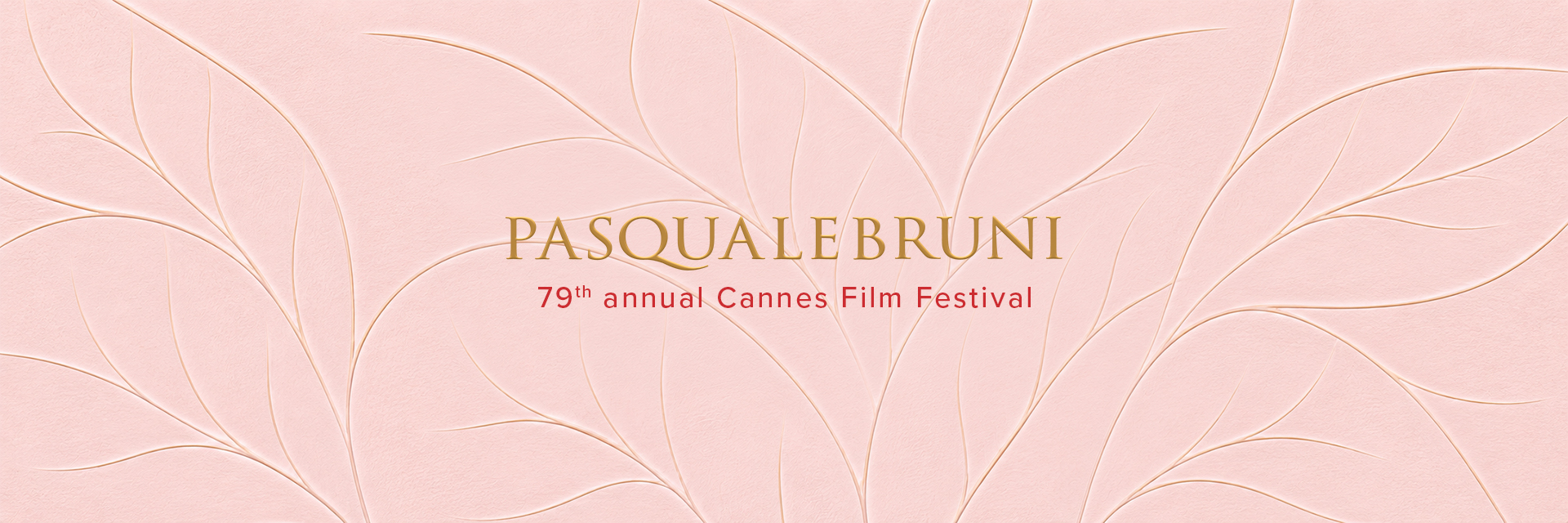 Pasquale Bruni logo on a pink background.