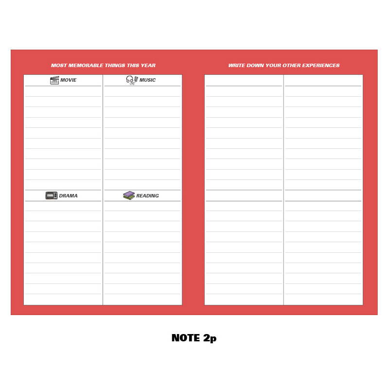 Note - Ardium 2020 Color point dated weekly diary planner