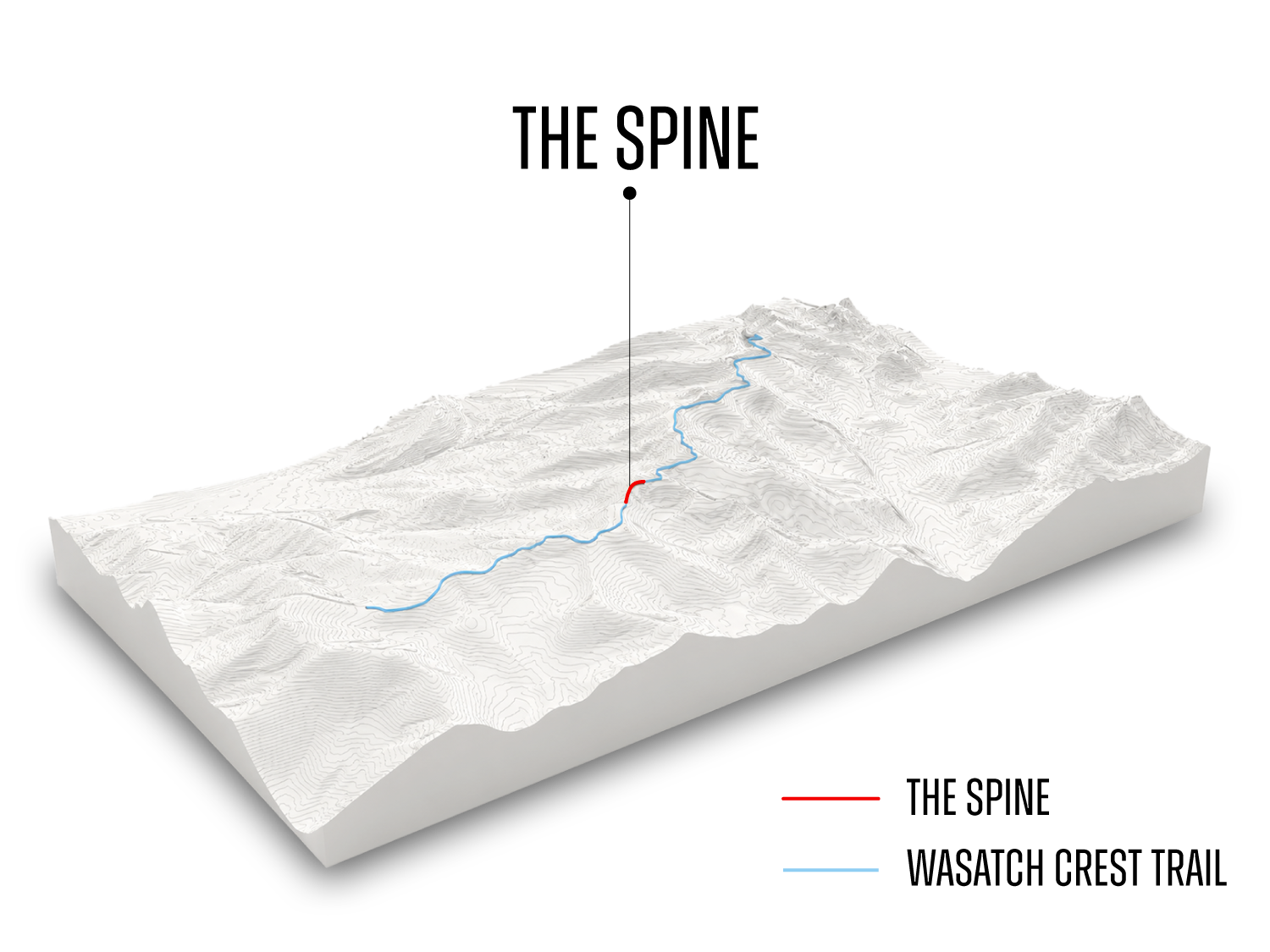 Wasatch Crest Trail map with a legend.