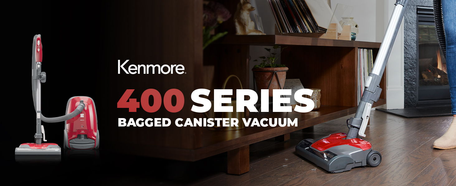 Keenmore 400 Series Bagged Canister Vacuum on a wooden floor.