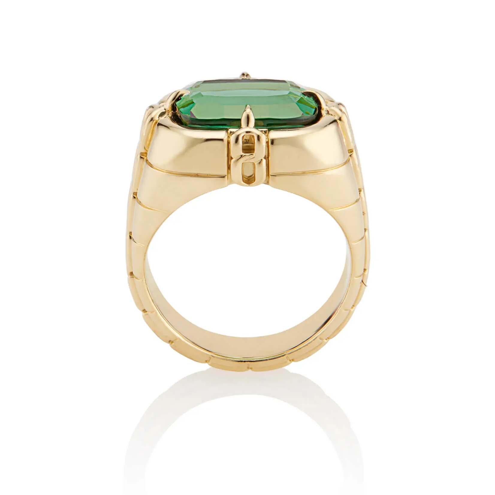 green tourmaline gypsy ring