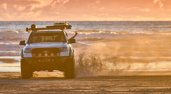 Ute on the beach