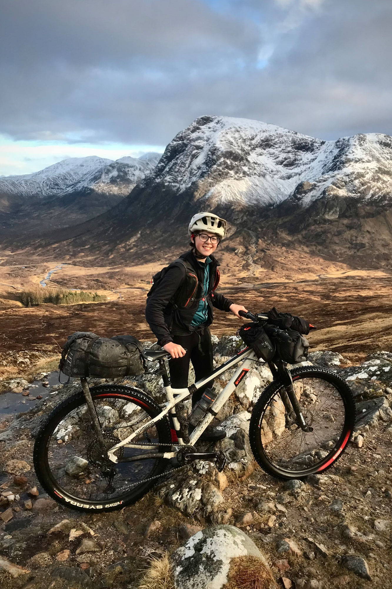 James and his bike at the top of Devil's Staircase