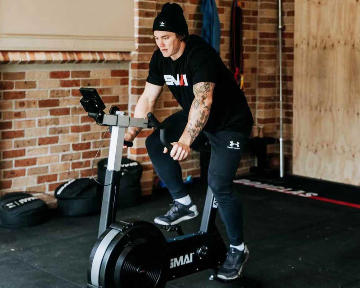 Jake Douglas riding SMAI AirSpin Bike