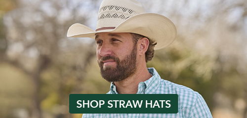 Man wearing a straw hat with a 