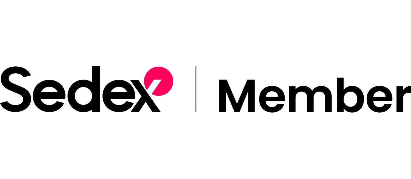 Logo featuring a graphic symbol and stylized text in pink and black.
