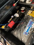 HornBlasters air compressor and tank mounted inside toolbox enclosure on Lukas' Silverado photo 2