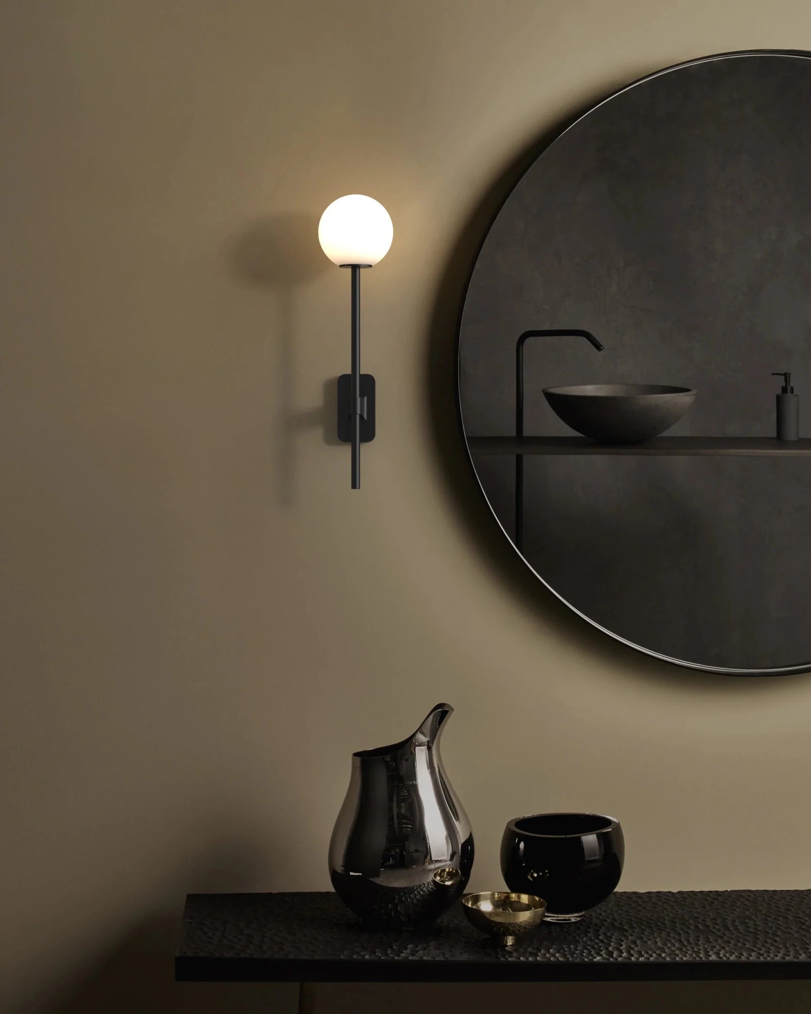 Modern Single Glass Globe Wall Light | Assorted Finishes-Lighting Collective
