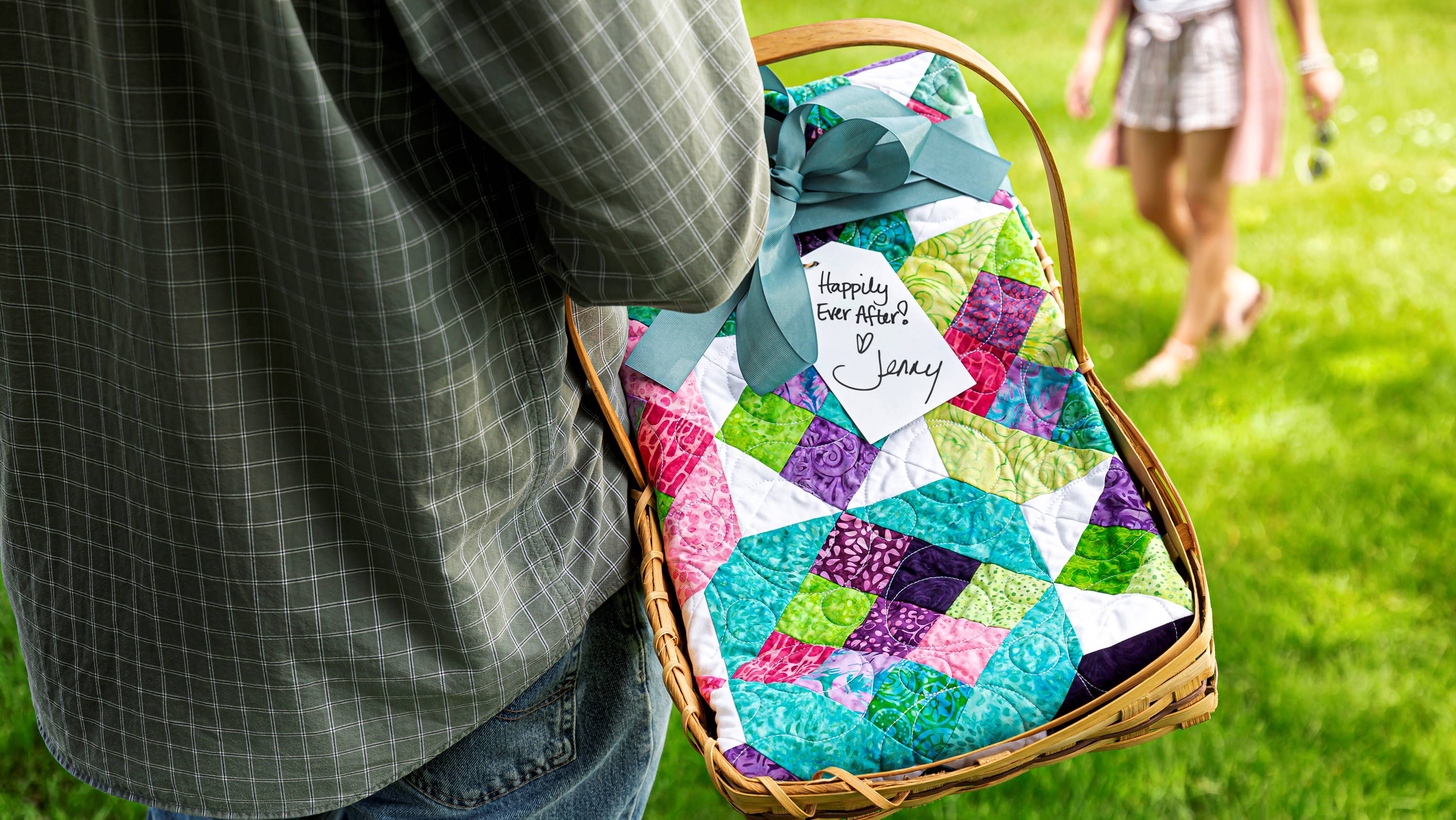 Hopscotch Picnic quilt to give as a wedding gift