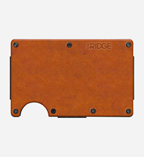 tobacco brown leather ridge wallet
