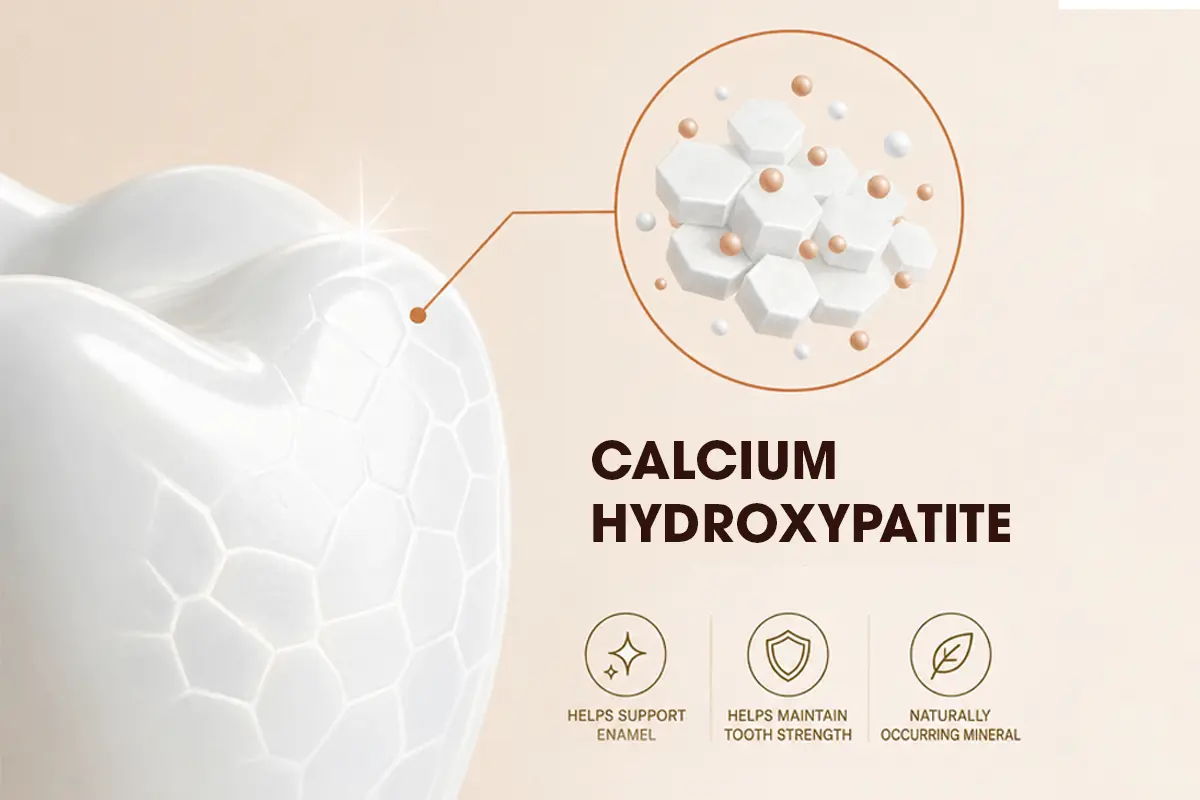 Calcium hydroxyapatite in Diamond Lustre Tooth Cream for enamel care