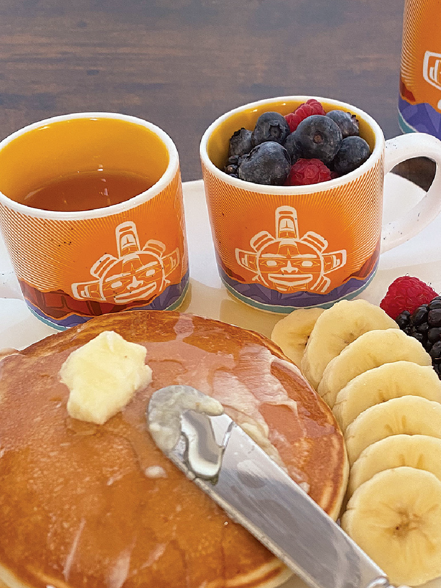 Chilkat Sun Ceramic Espresso Mugs by Nahaan, Tlingit