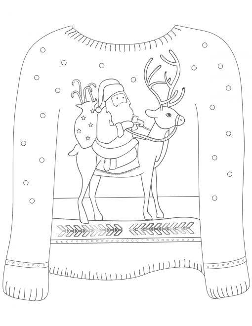 Christmas Sweater Coloring Pages Printable for Free Download