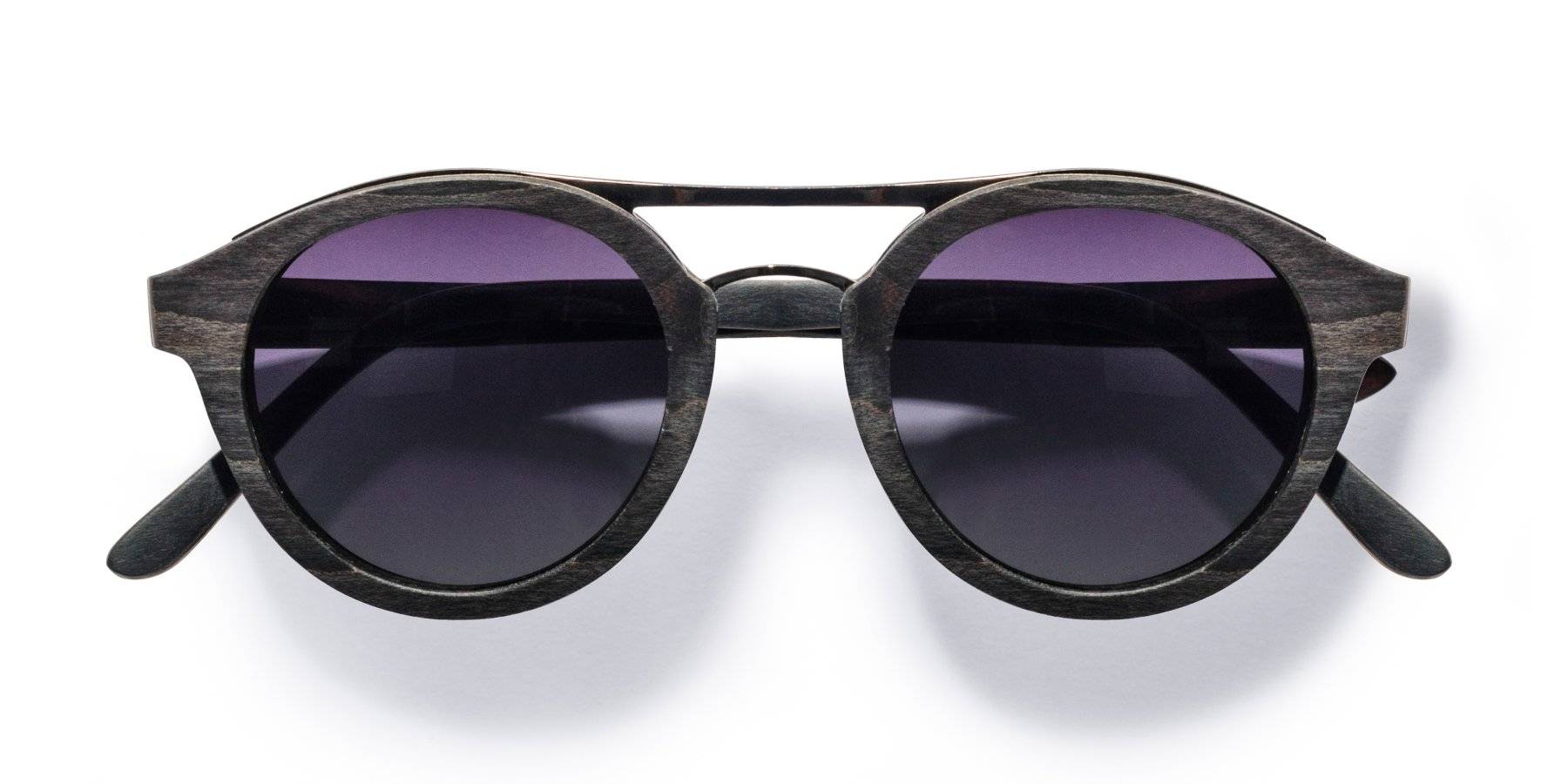 Kraywoods Ash, Vintage Aviator Double Bridge Sunglasses made from Walnut wood with Polarized Lenses