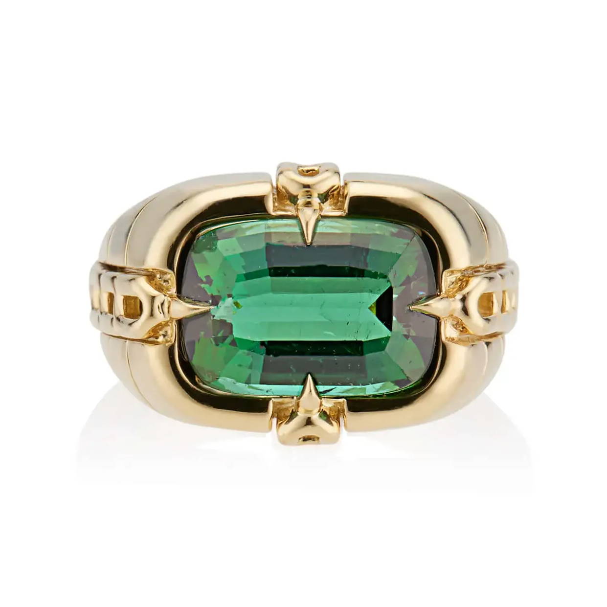 green tourmaline gypsy ring
