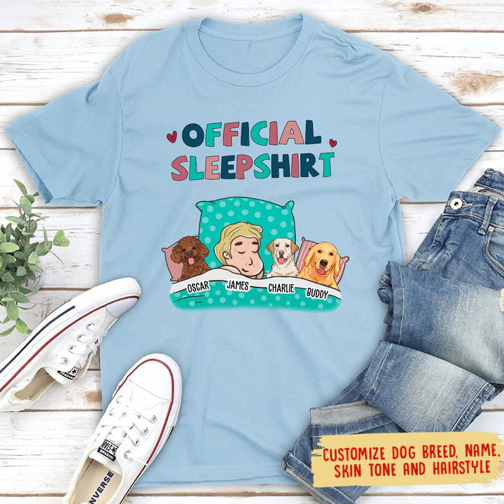 DOG OFFICIAL SLEEPSHIRT - PERSONALIZED CUSTOM UNISEX T-SHIRT