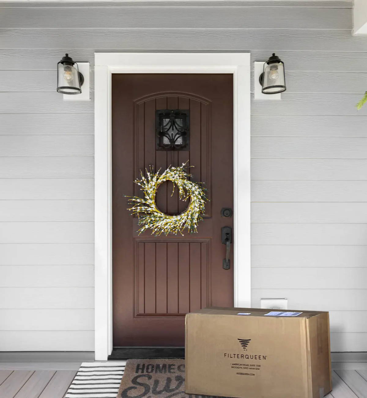 FilterQueen package on front porch.