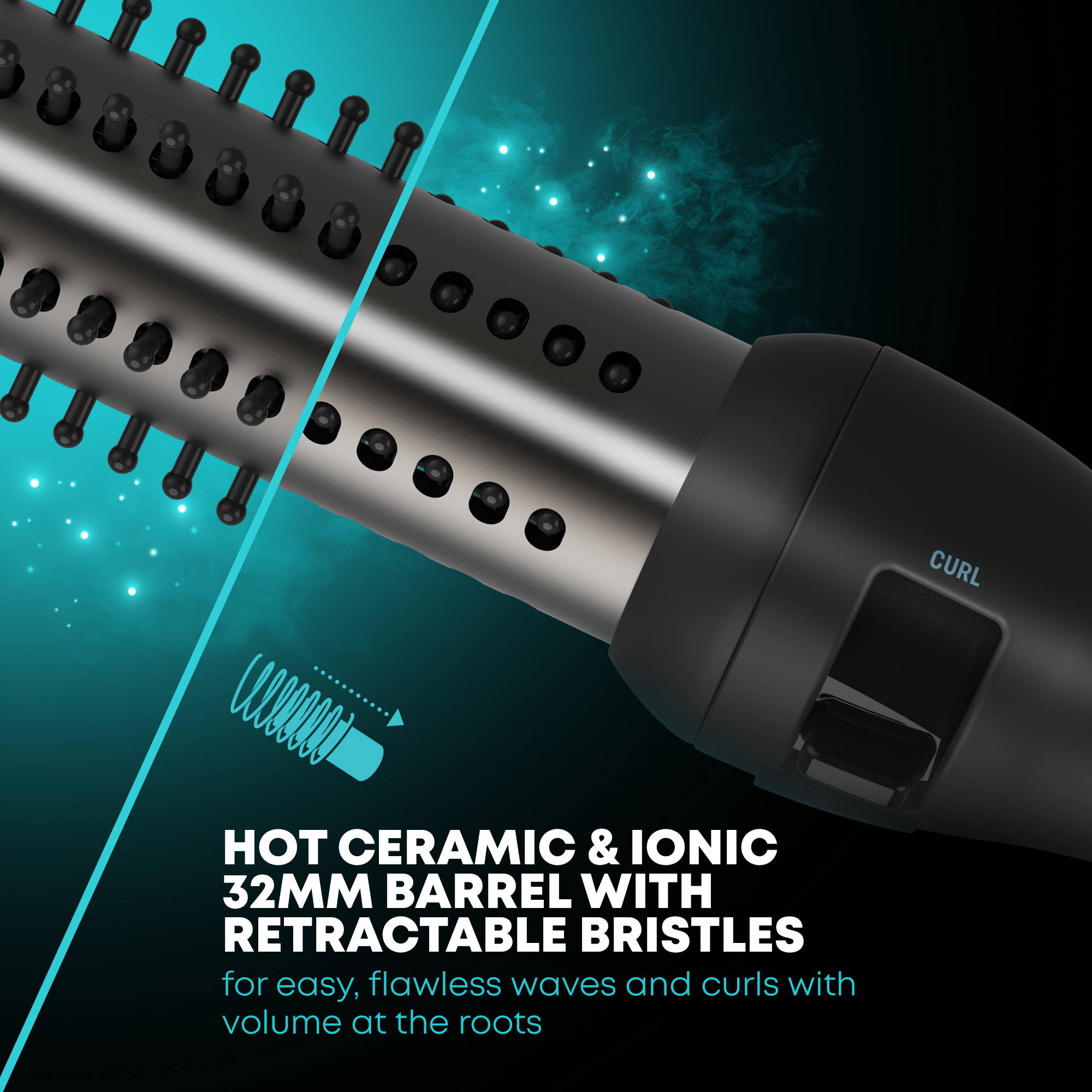 Retractable Bristles for Quick and Easy Styling