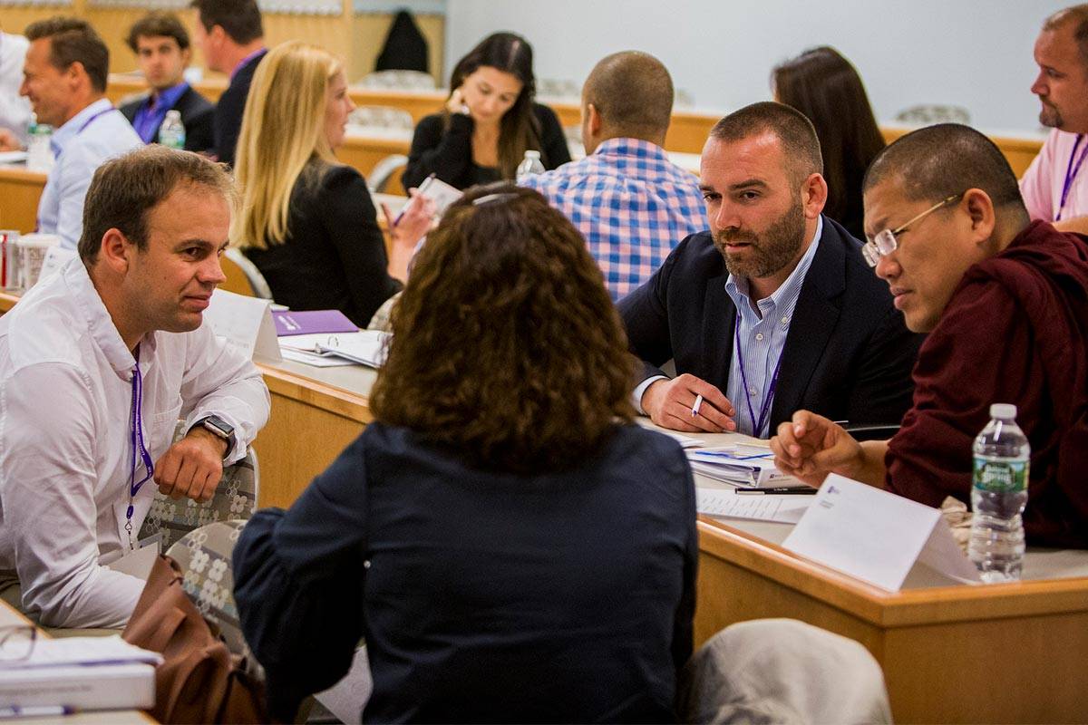 Participants working in a group