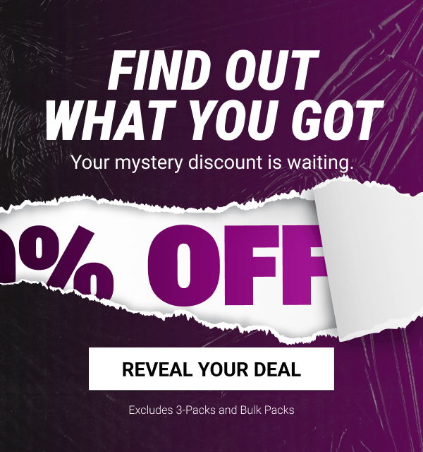 Promotional image for a mystery discount offer.
