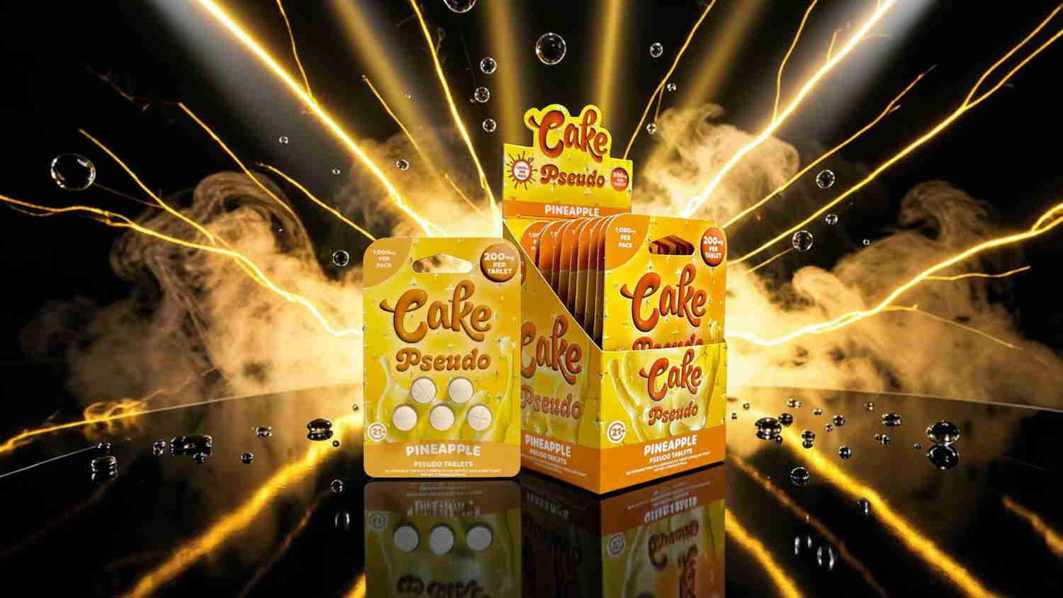 Two boxes of candy with yellow packaging and dramatic lighting effects.