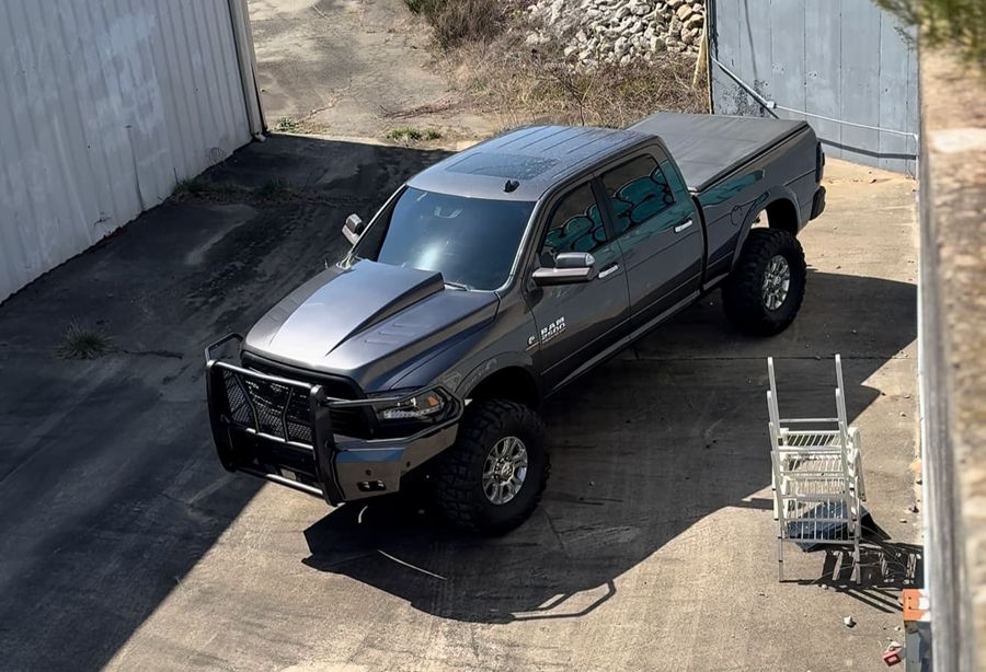 Spare Tire Delete Kit component placement on Dustin's 2015 Dodge RAM photo 2